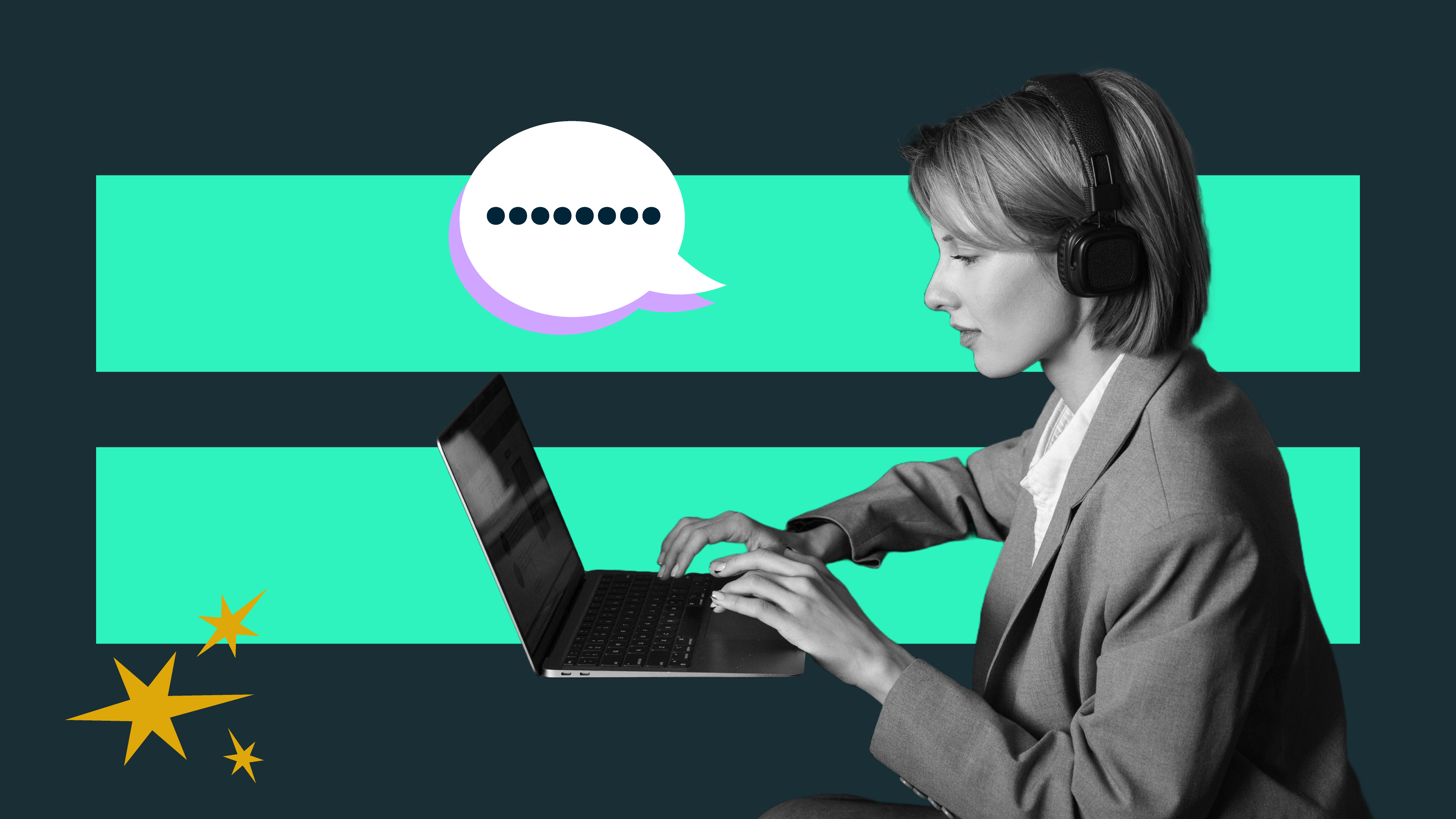 A woman with a freelance transcription side hustle works at her laptop